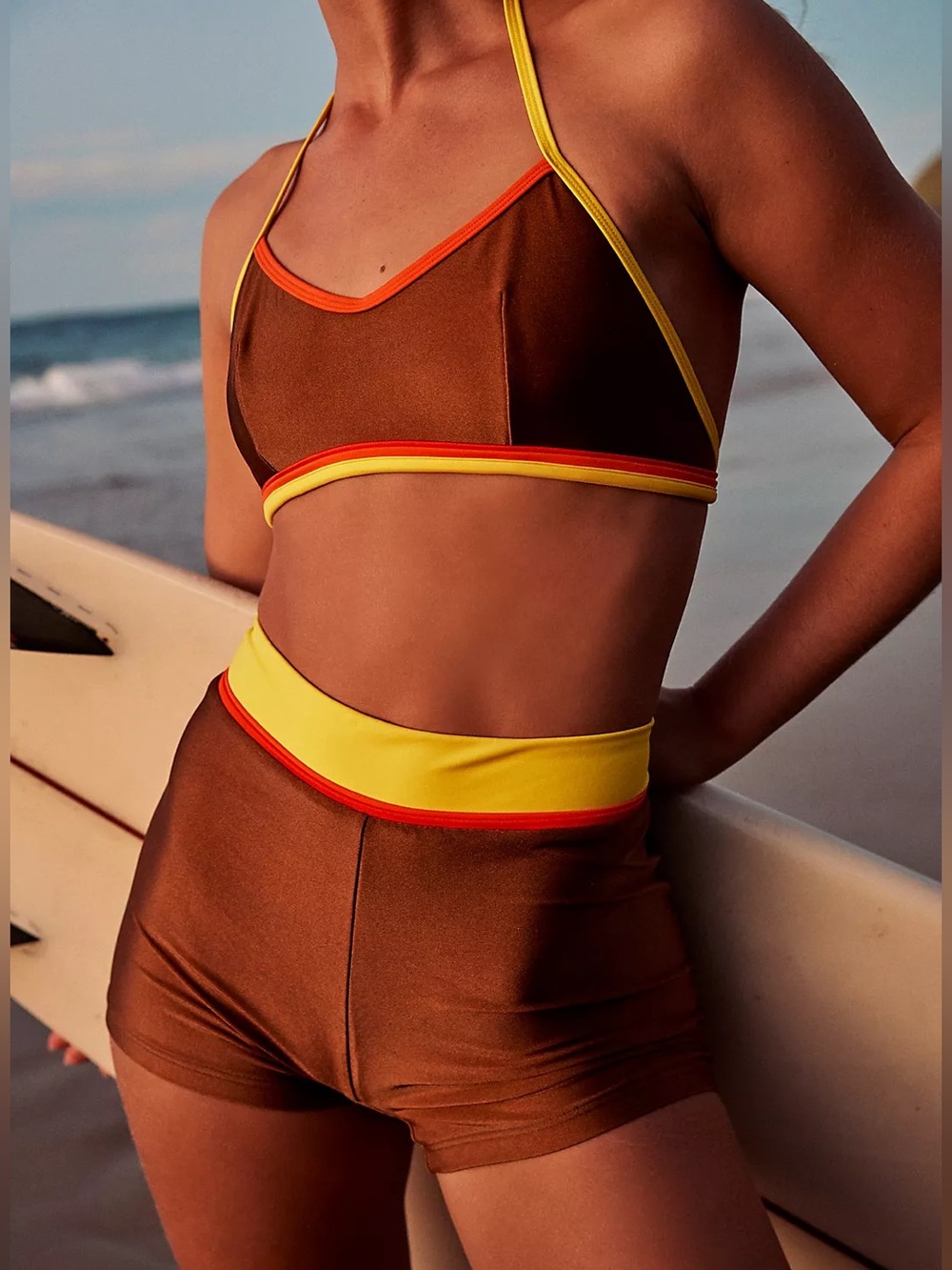 Free People FP Movement Atmosea Sunset Surf Bikini Top L NWOT